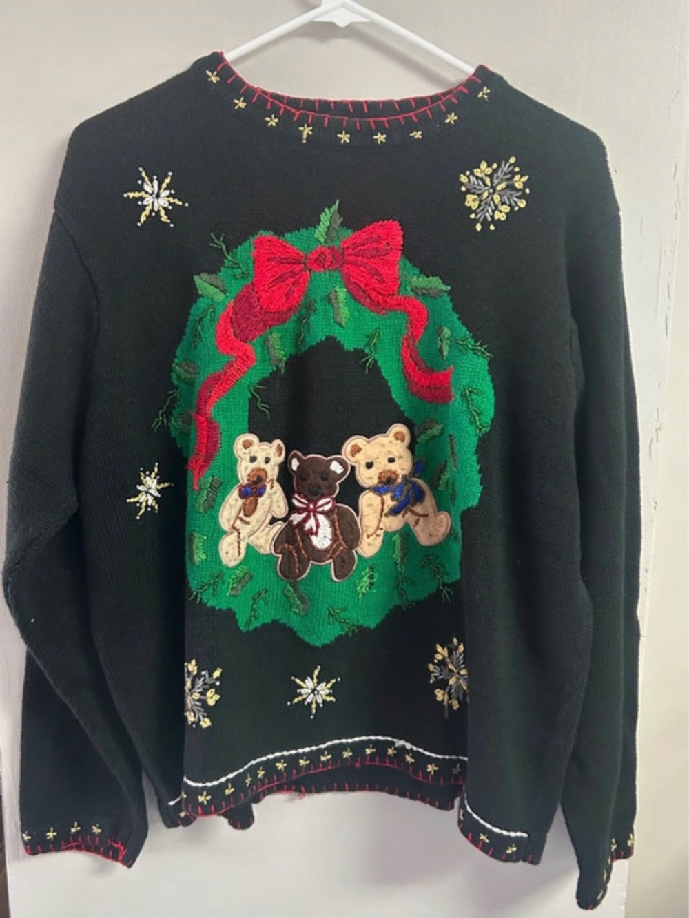 Vintage 90s B.P. Design Christmas Teddy Bear Sweater XXL